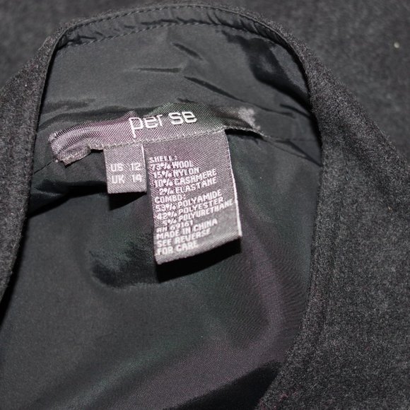 per se Gray wool cashmere blend cropped bomber jacket size 12 - Picture 4 of 10